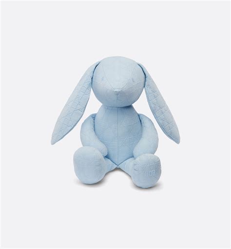 Rabbit Stuffed Toy Light Blue Cannage Cotton .